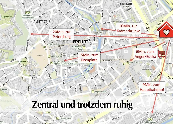 Helle 72qm Maisonette Altbau Im Herzen Erfurts Mit Kingsize Bett, 45 Zoll Smart-tv, Nobilia Küche, 150mbts Wlan - Nur Ein Kurzer Spaziergang Zur Krämerbrücke - Kostenlose Parkplätze In Laufentfernung - Ausgewählte Empfehlungen Für Inkl